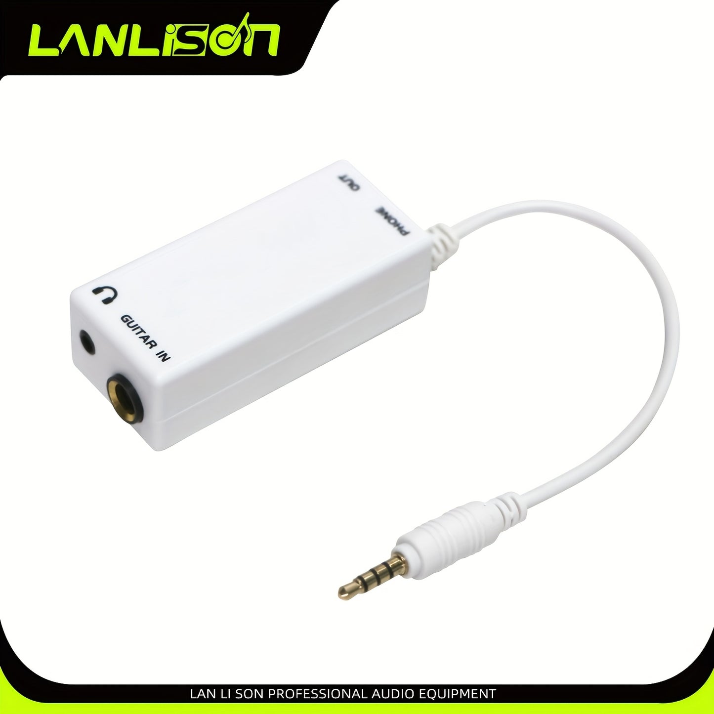 Lanlison Audio Adapter connects various instruments to smartphone for recording, effects, and conversion.