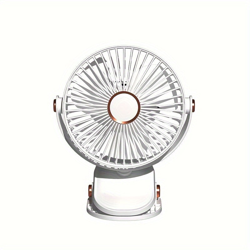 Rechargeable Clip-On Fan with Night Light - USB-Powered, Portable and Quiet for Home, Office, and Dormitory Settings