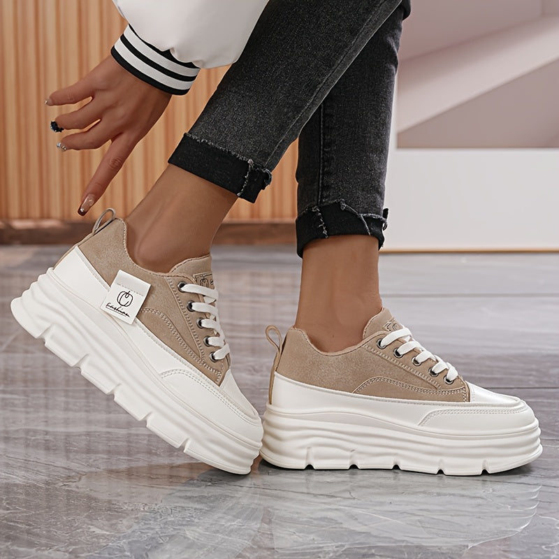 Spring 2025 trendy high-top sneakers for women with added height.