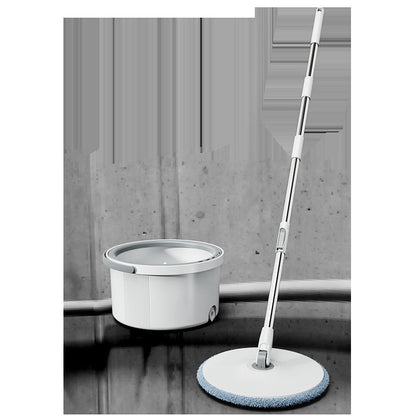 The rotating household mop bucket enables effortless suction and separation of dirty water, facilitating hands-free cleaning with a flat mop using only one bucket.