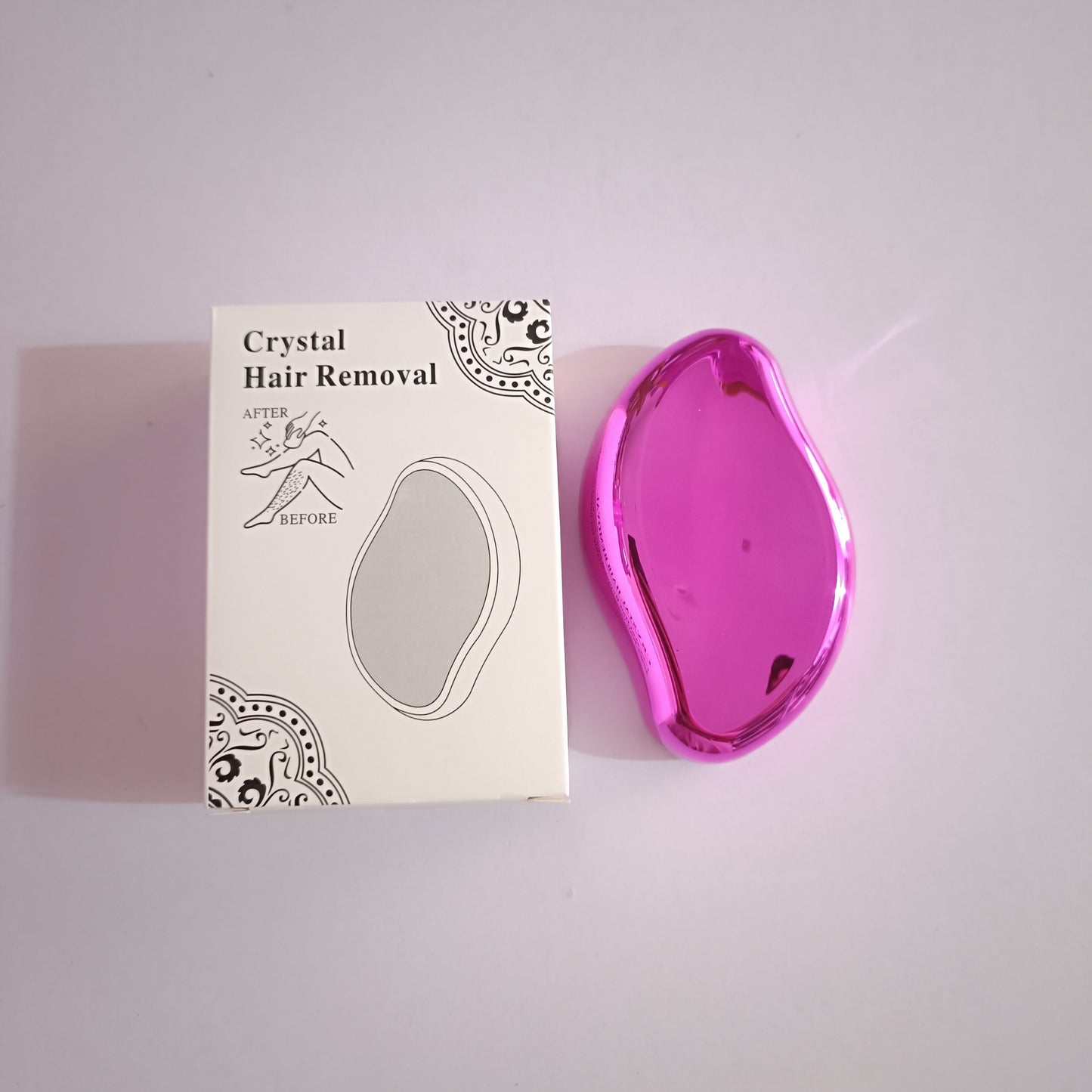 Painless hair removal for women with waterproof crystal glass epilator in white, pink, and black, ideal for smooth skin.