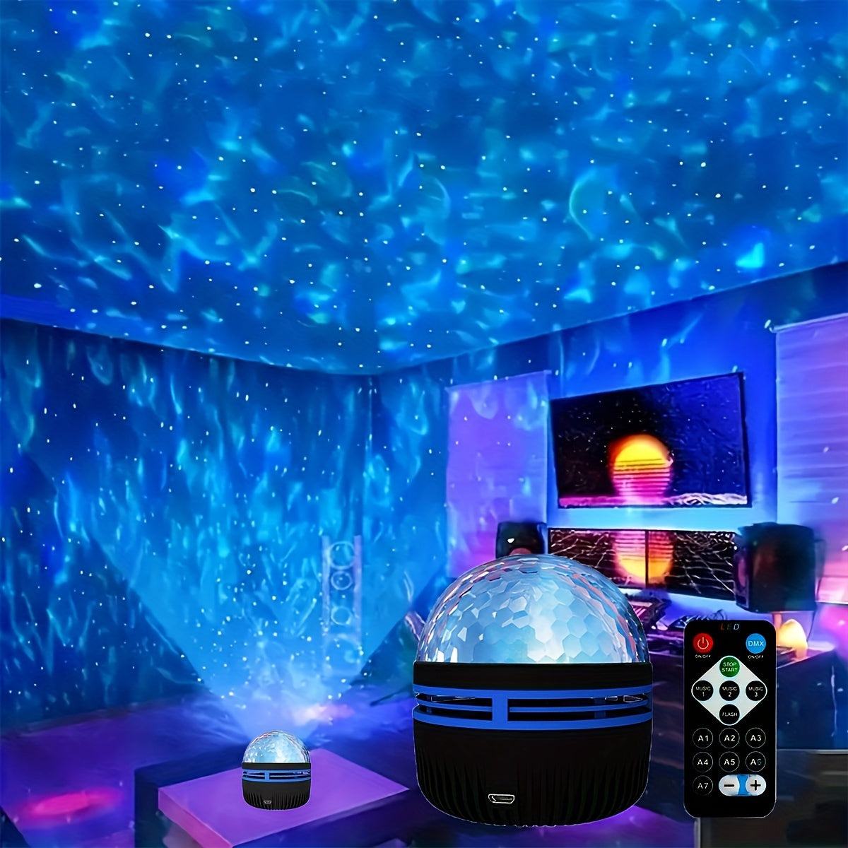 Brighten up your bedroom with a water wave night light for a cozier and more inviting atmosphere! Perfect for bedrooms, game rooms, and makes a great gift for Christmas, Valentine's Day, weddings, birthdays, and more.