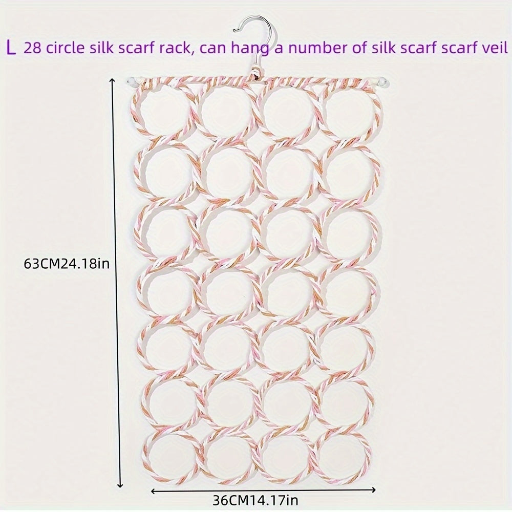 28/12-Органайзер для шарфов - Металлическая вешалка для шелковых и головных платков, Легко экономьте место в вашем доме, спальне или офисе