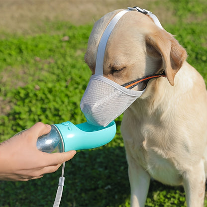 Breathable and adjustable black mesh dog muzzle for small to large breeds. XS-XL sizes prevent biting and chewing.