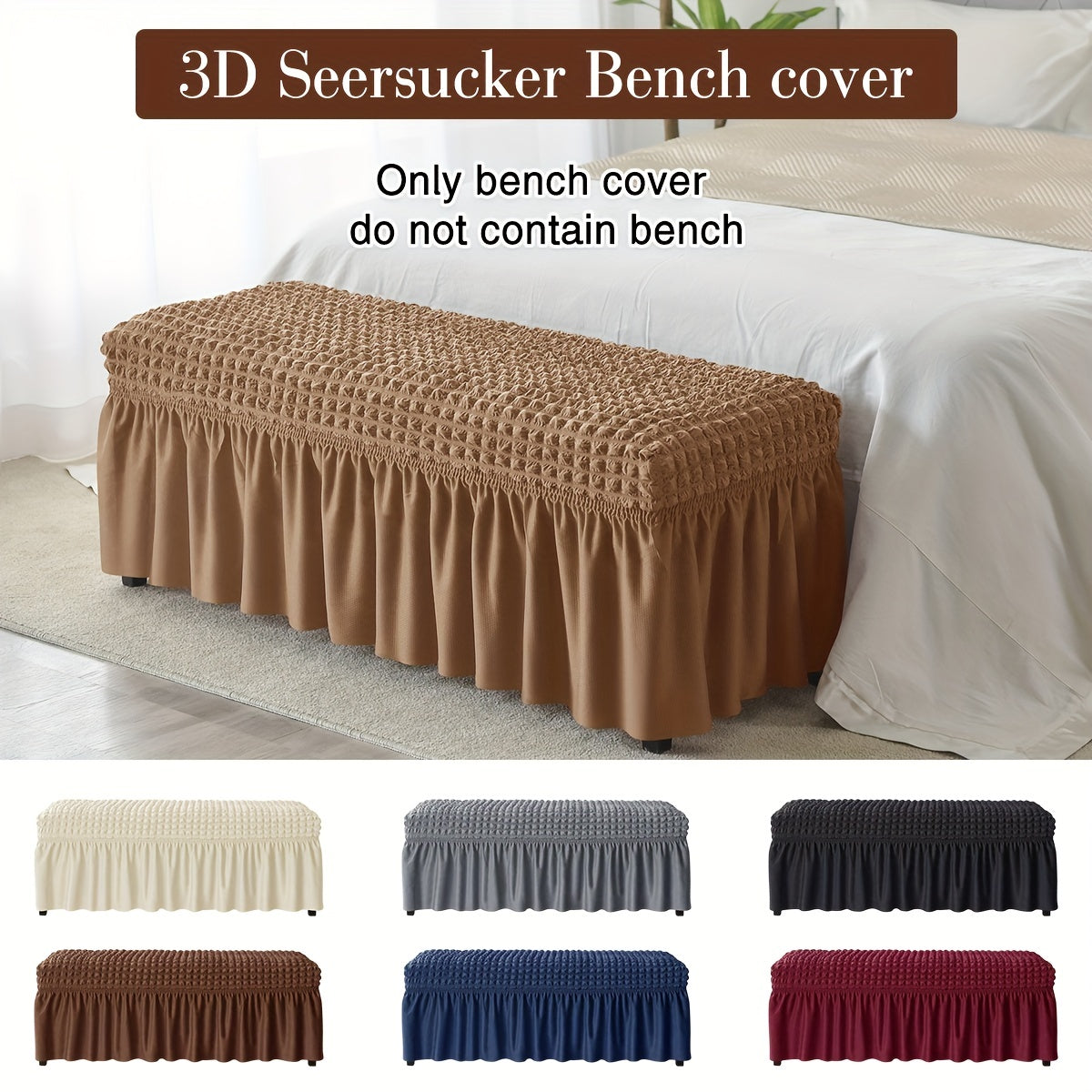 Protect your furniture in style with our durable seersucker bench cover, the perfect home decor accessory for any bedroom, office, or living room.