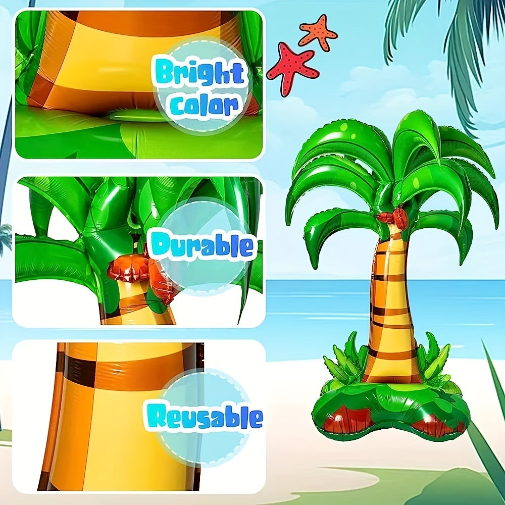 Large 3D inflatable palm tree balloon ideal for birthday, wedding, Hawaiian luau, or summer themed parties.