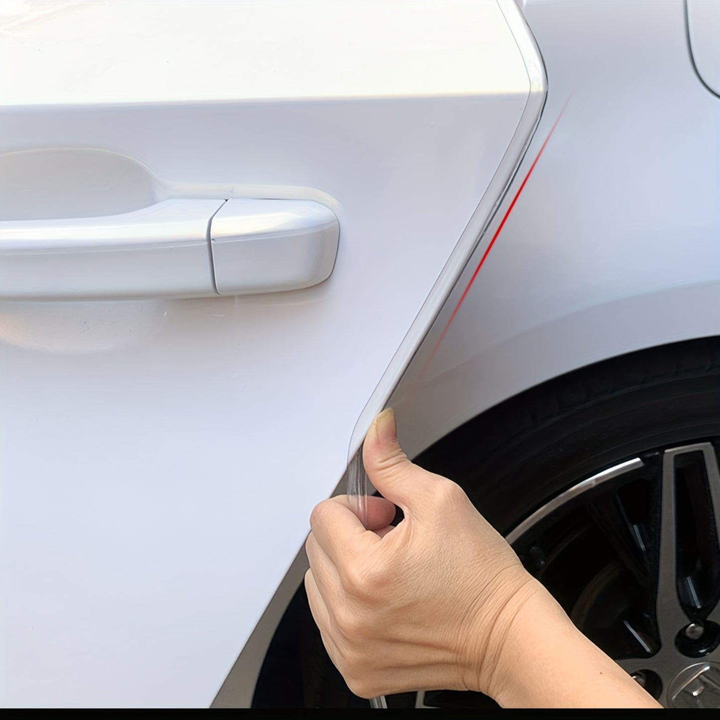 1pc PVC Car Door Edge Guard with Transparent Anti-Collision Strip and Scratch-Resistant Protective Trim for Auto Scratch and Dent Prevention.