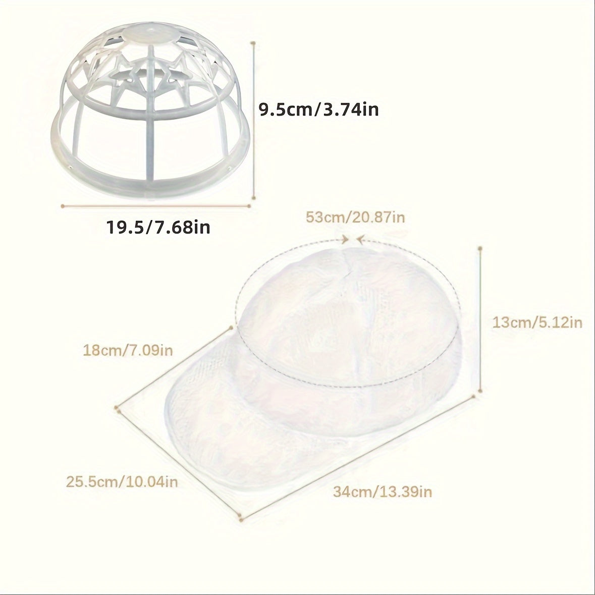 Полипропиленовый держатель для бейсболок - Стойка для хранения капюшонов для стиральной машины, безопасная для посудомоечной машины, органайзер для шляп с надежными зажимами - Упаковка из 3 штук