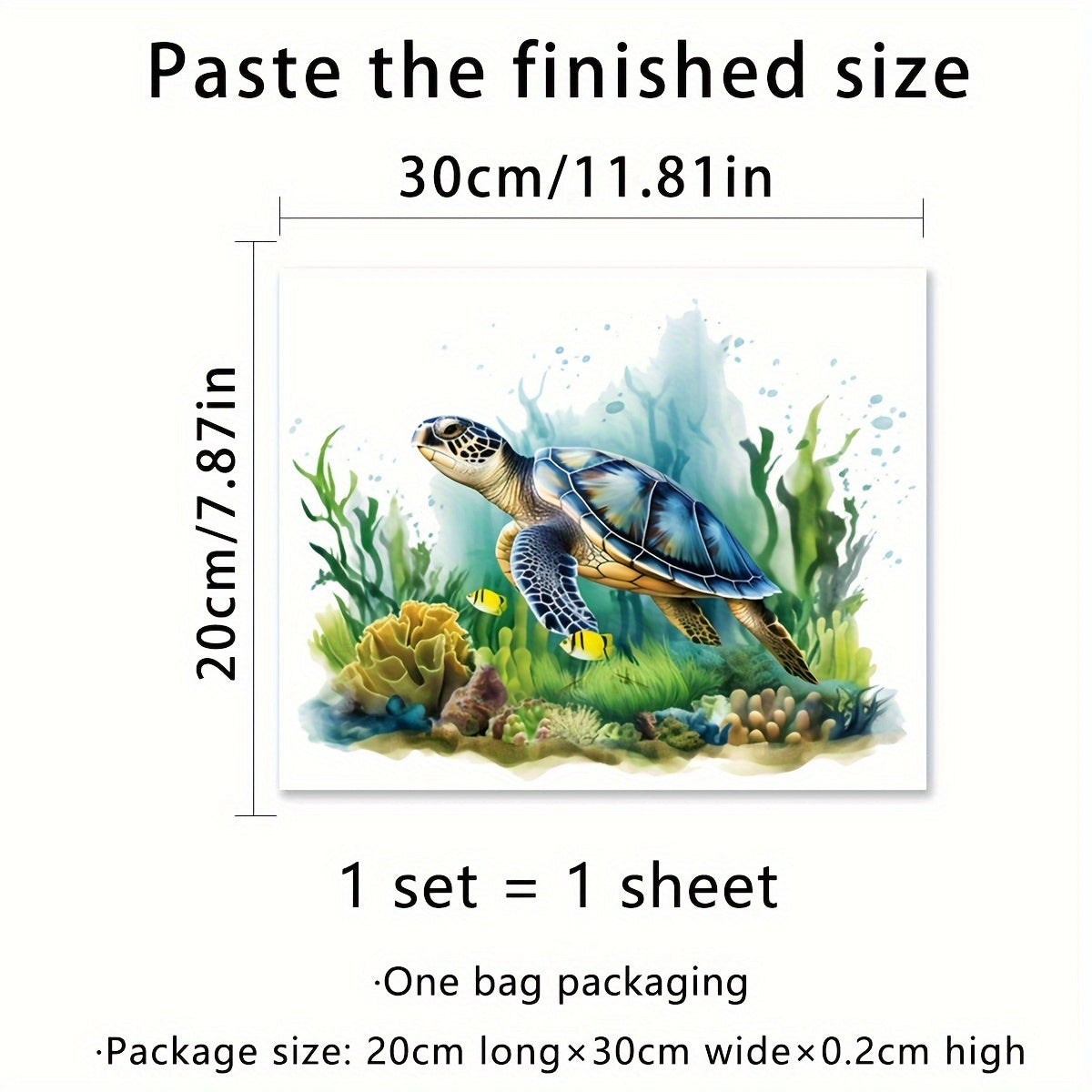 New Sea World Turtle Toilet Sticker for Bathroom Renovation, Removable Self-adhesive Decal for Aesthetic Home Decor