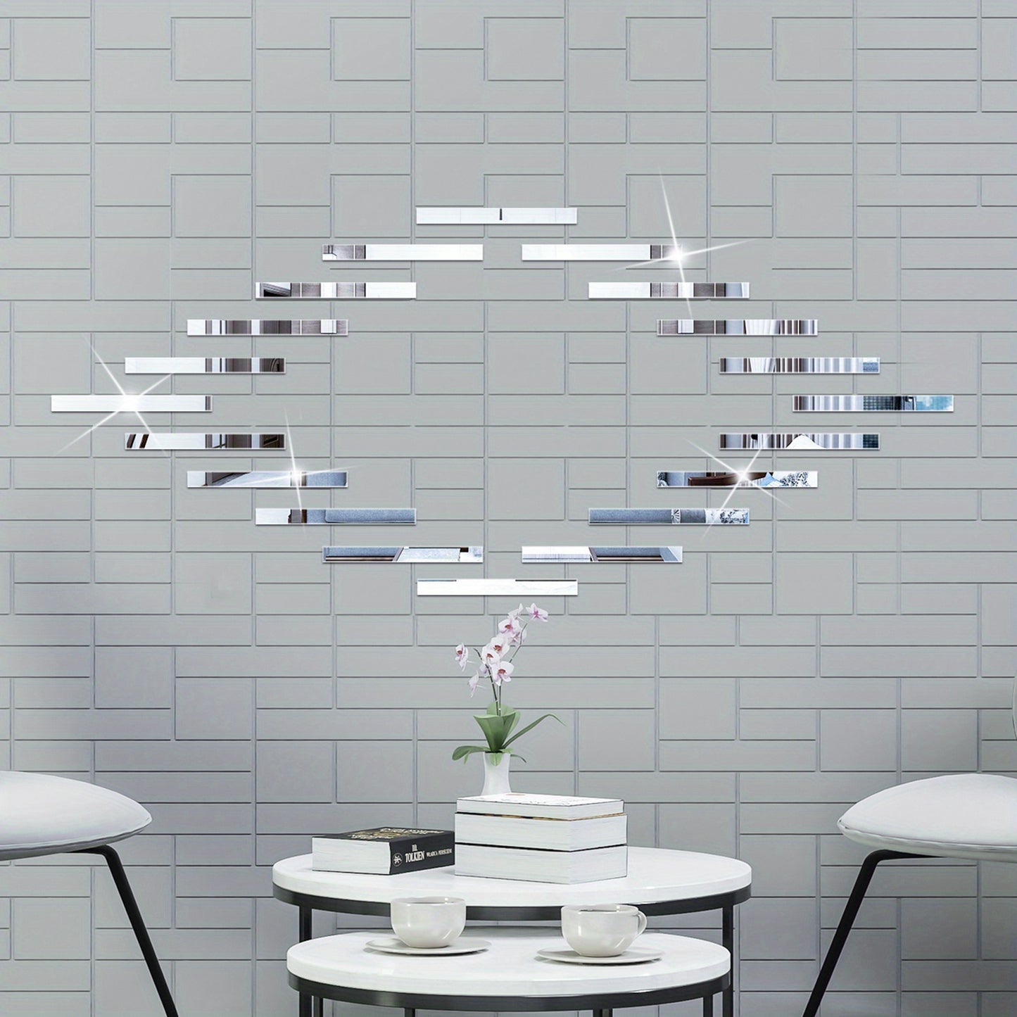 10 shatterproof acrylic mirror wall stickers for DIY decoration in living room, TV background wall, bedroom, bathroom, and kitchen.