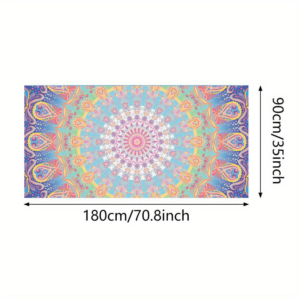 Fast-drying microfiber beach towel with tropical floral design, lightweight and absorbent, great for swimming, gym, yoga, and travel.