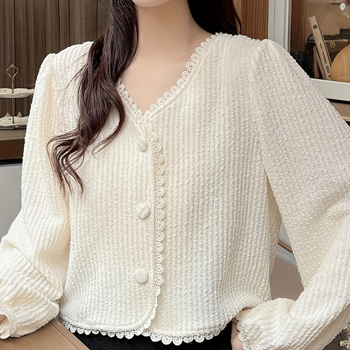 Minimalist Solid Color Button Front Blouse, Long Sleeve Casual Wear for Women in Spring & Fall