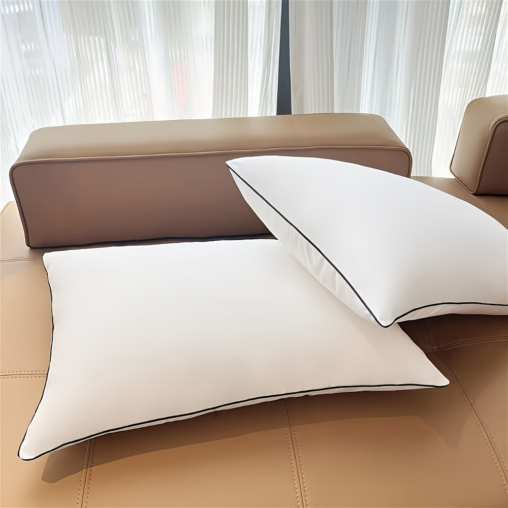 Luxurious hotel-quality polyester fiber pillow core, featuring a single side in white with medium firmness, designed for adult use.