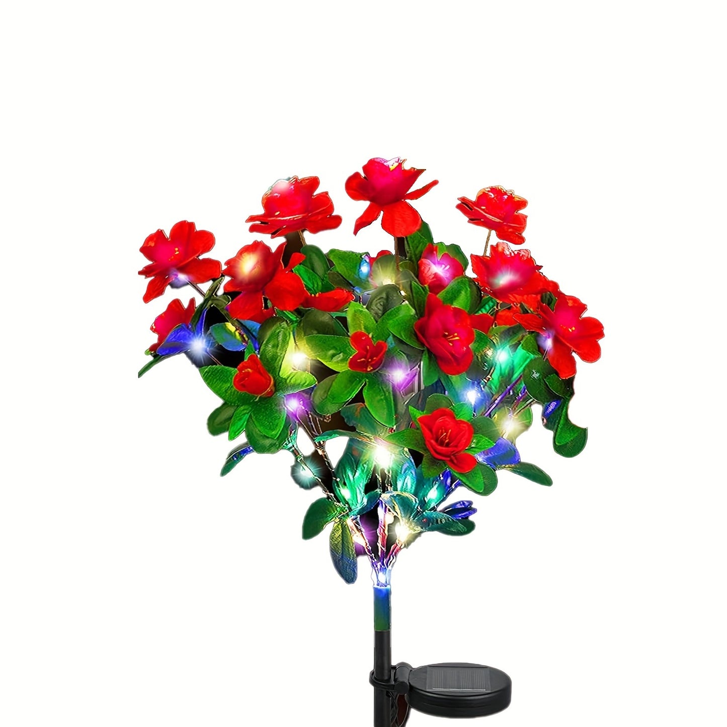 Solar flower lights magnify hydrangea and azalea for outdoor gardens and make a great Mother's Day gift.