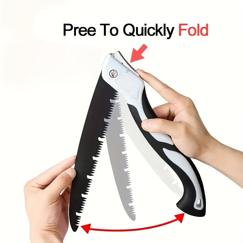 Sharp Folding Hand Saw for Home Decor, Gardening, and Camping - Durable Alloy Steel with Non-Slip Grip for Quick, Effortless Slicing.