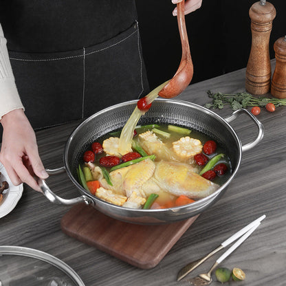 Durable Non-Stick Frying Pan Set - Three Sizes (30.48cm/33.02cm/35.56cm) with Dual-Sided Honeycomb Design for Easy Cooking, Minimal Smoke, Suitable for Induction & Gas Stoves. Made of Stainless Steel and Food-Grade Materials. Lid Available for Purchase.