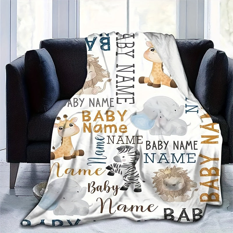 A personalized photo blanket made of ultra-soft polyester material, featuring high-definition printing. This specially customized blanket is suitable for everyone including girls, boys, adults, grandparents, daughters, sons, sisters, and parents. Perfect