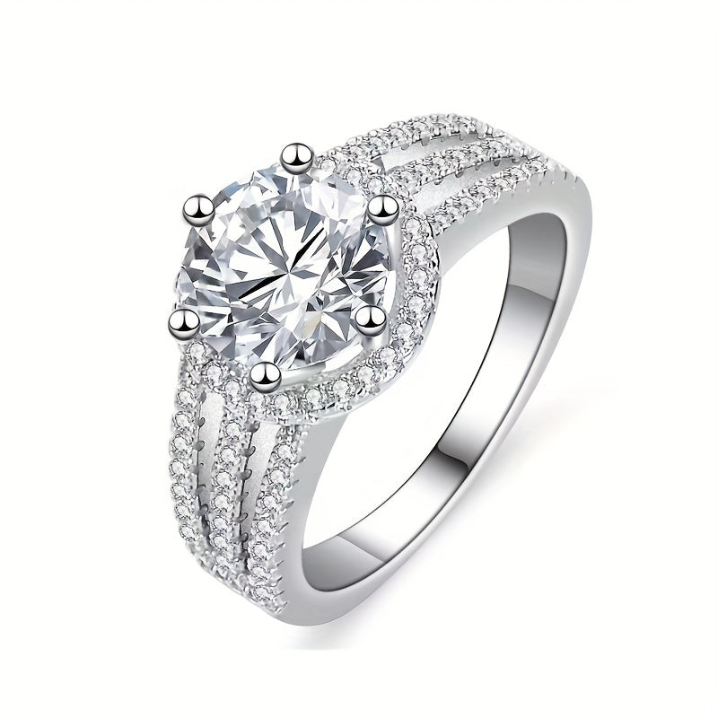 Moissanite ring for wedding proposal, engagement, anniversary, birthday or marriage gift.