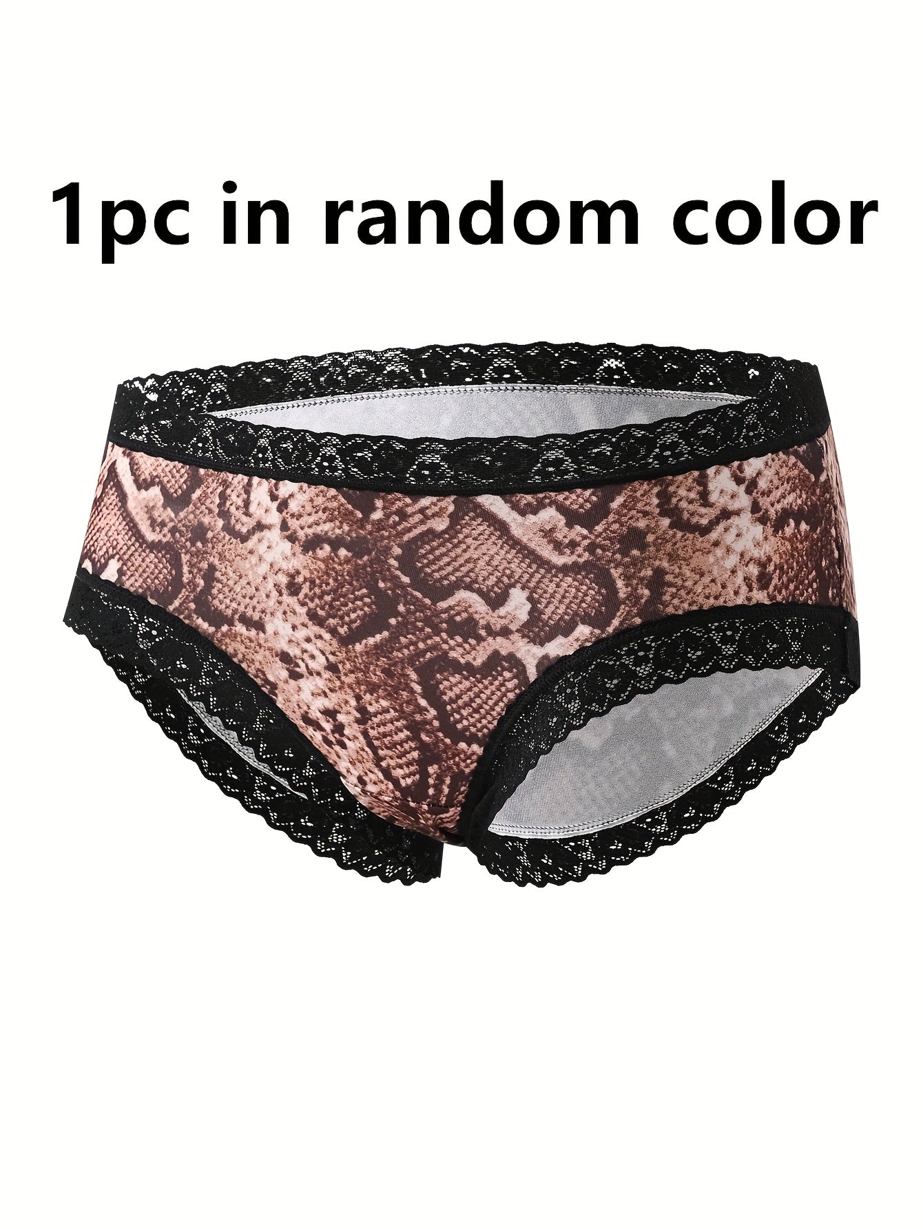 Mixed color leopard print low-rise lace women's panties.