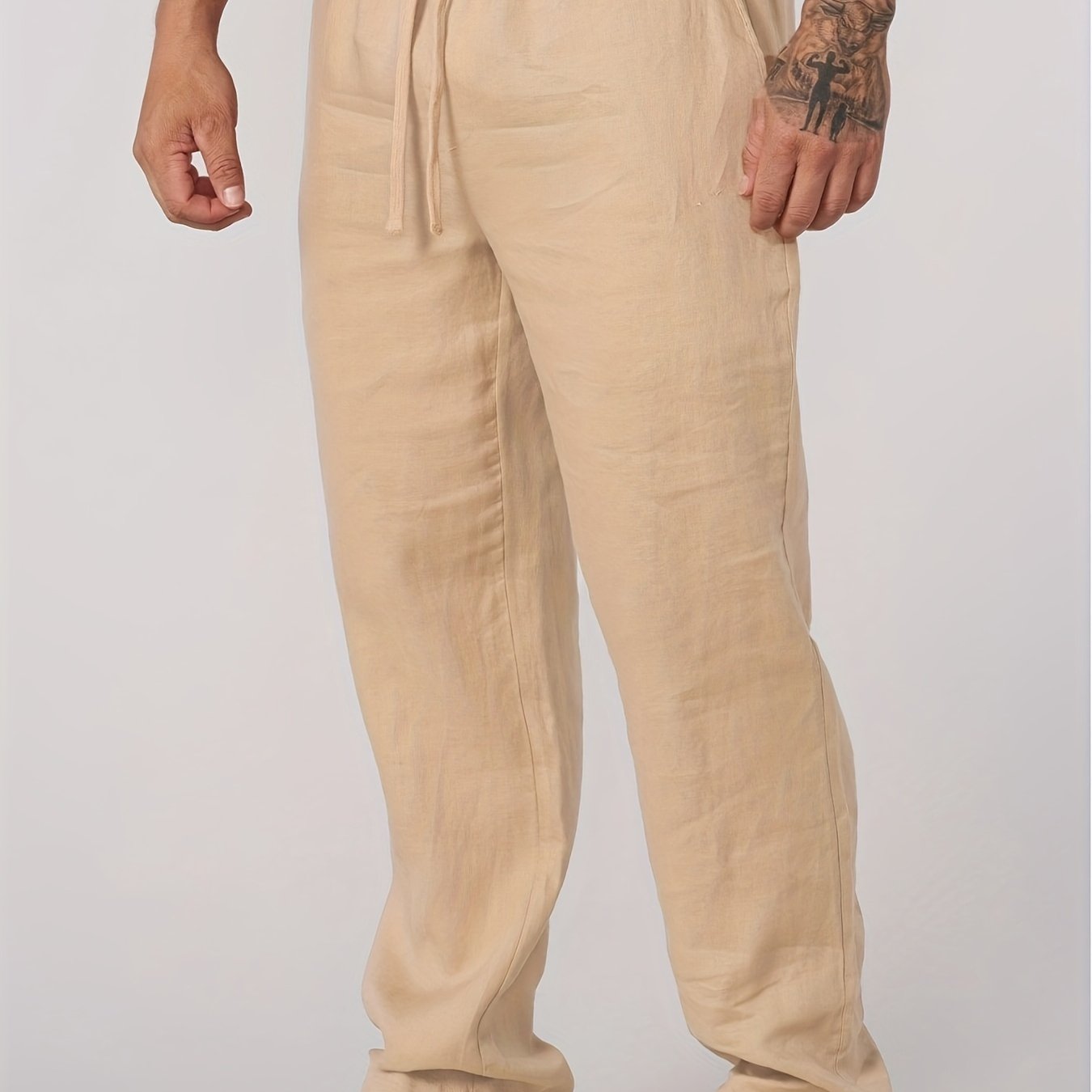 Men's breathable drawstring trousers for casual summer wear and holidays.