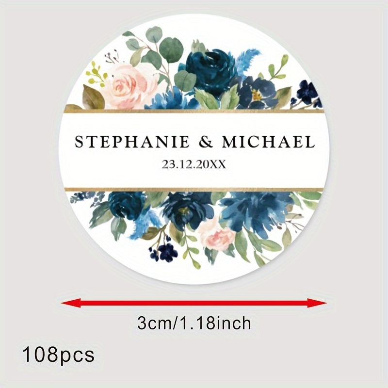 Personalized Round Labels for Bridal Showers - Custom Thank You Stickers with Name & Date, Matte Finish on Recyclable Paper