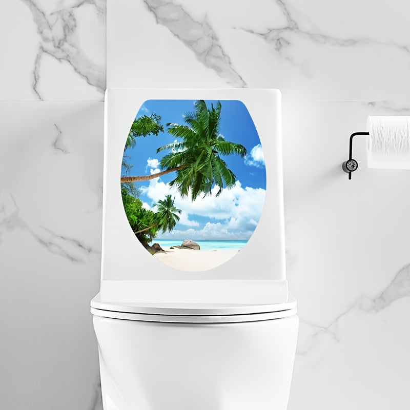 Funny toilet lid decal for bathroom decor, removable self-adhesive sticker for restroom renovation and home accessories. Perfect for aesthetic room decor.