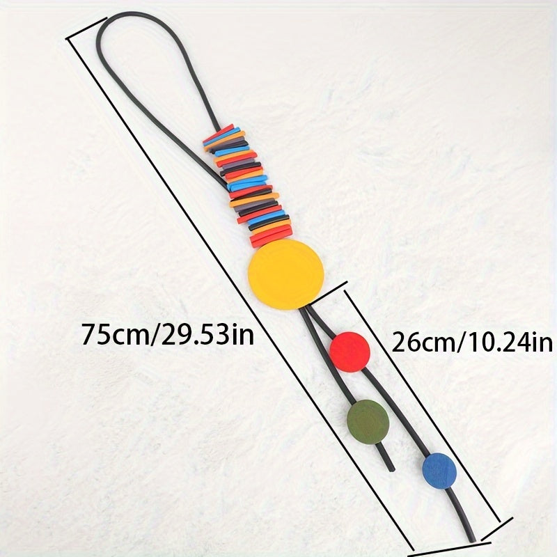 Бохо Трайбл Стиль Силиконовое Y-Ожерелье для Женщин - Длинные Резиновые Украшения для Повседневной и Праздничной Носки - Универсальный Акцентный Элемент для Всех Сезонов