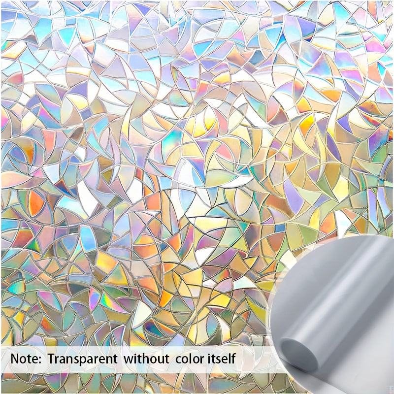 Decorate your bedroom or living room with this 1pc Rainbow Window Privacy Film. The 3D decorative window vinyl mimics stained glass, adding a unique touch to your home decor. The static cling makes installation easy and mess-free.