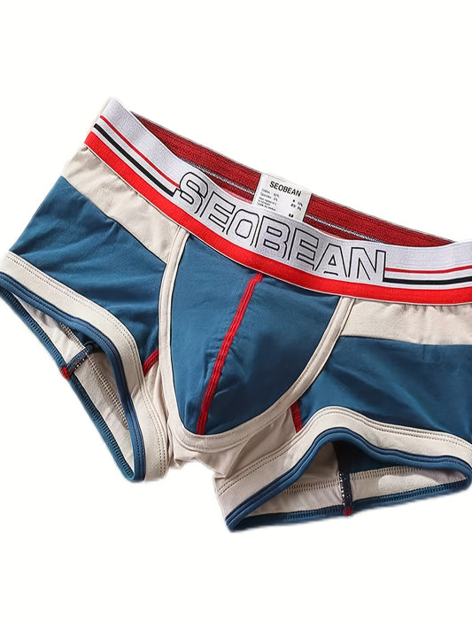 Low-rise boxer briefs with contrasting pouch designed for young individuals with a unique style, comfortable and breathable.