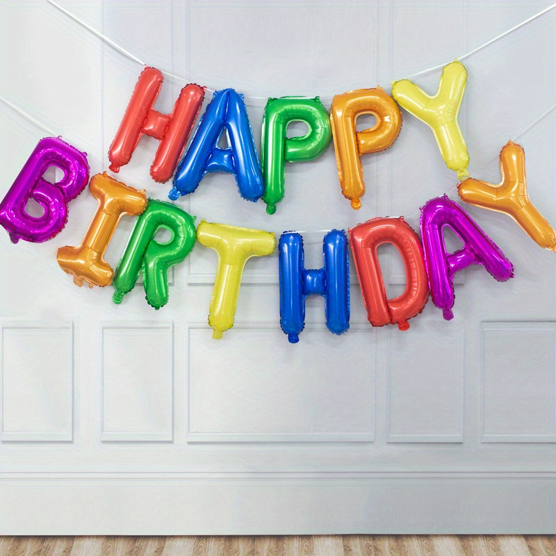 13-piece English Happy Birthday 16-inch Letter Kit for party decoration.