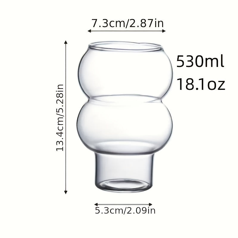 1pc clear gourd-shaped cocktail glass for use at bars, pubs, clubs, restaurants, or at home. Can also be used as a creative champagne or wine glass.