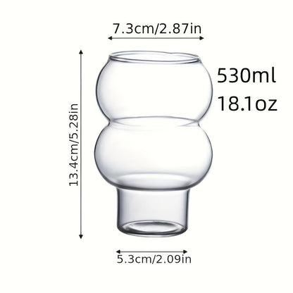 1pc clear gourd-shaped cocktail glass for use at bars, pubs, clubs, restaurants, or at home. Can also be used as a creative champagne or wine glass.