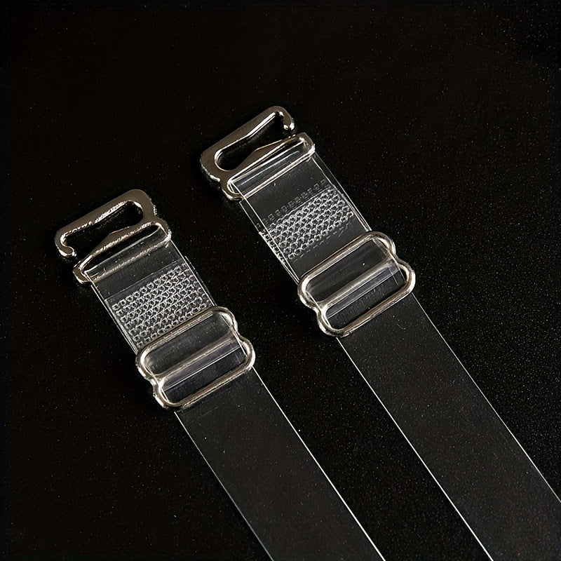 10 transparent shoulder straps with metal buckle for adjustable and invisible support, perfect for women's lingerie and underwear.