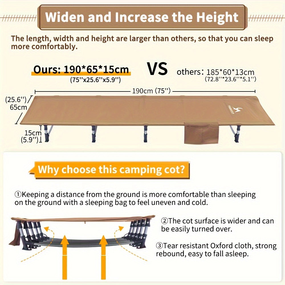 TOMOUNT Compact Camping Cot for Outdoor Activities