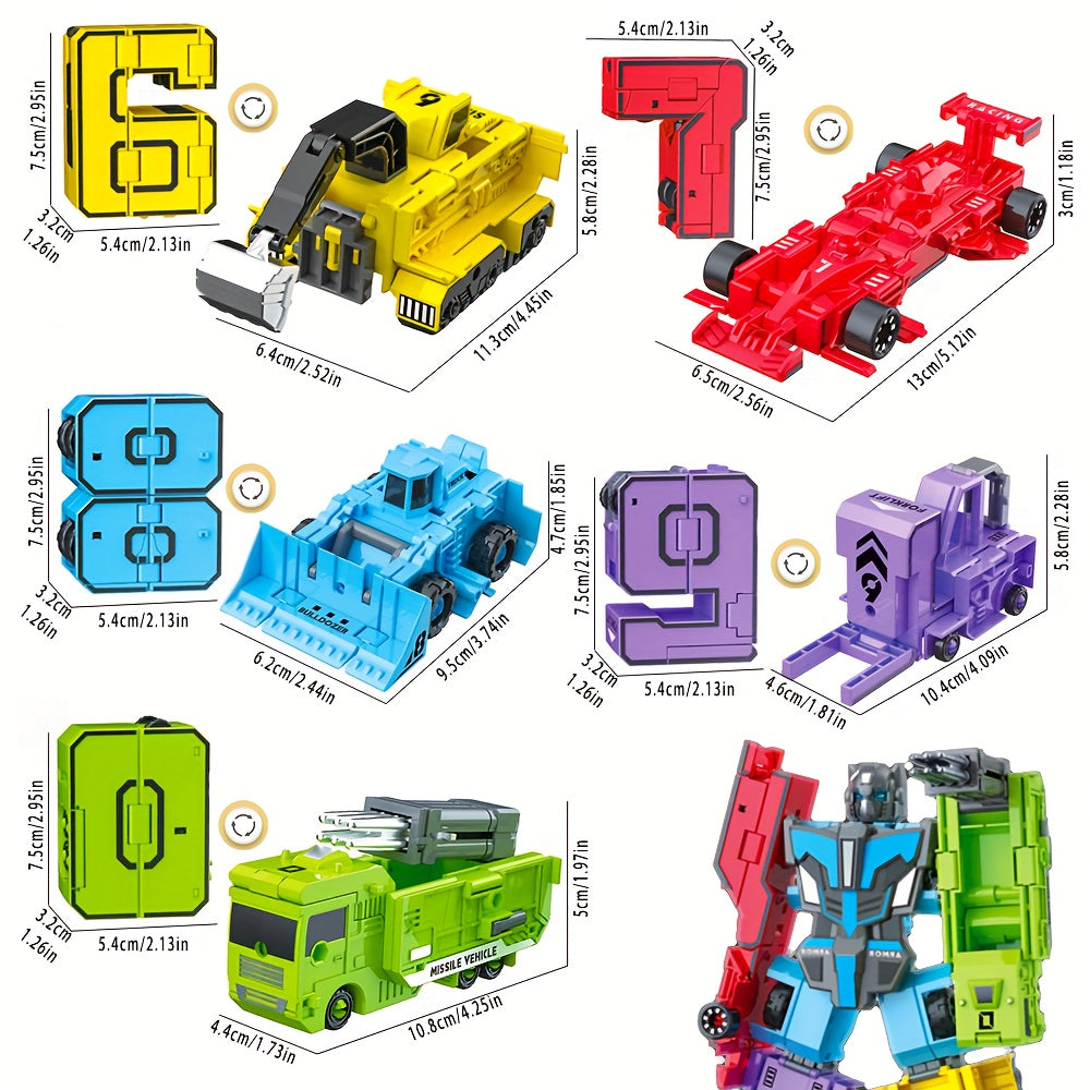 Creating a Vehicle Shape Combination Robot Model to Develop Kids' Number Cognition and Hand Ability Through DIY Modeling - Ideal Boy Birthday or Holiday Gift