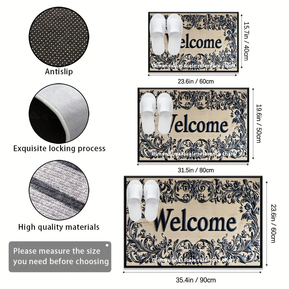 Stylish Braided Welcome Doormat - Slip-Resistant, Easy to Clean with Rubber Backing, Great for Any Room in the House - Perfect Holiday Gift & Decor Piece