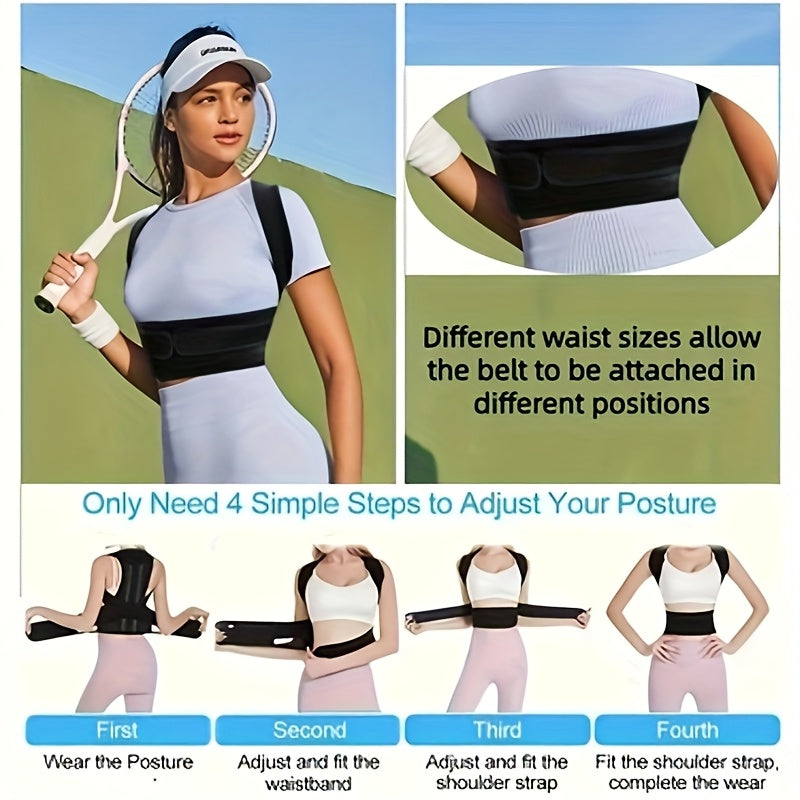 Adjustable Posture Corrector for Men and Women; Improves Bad Posture, Provides Waist and Lumbar Support