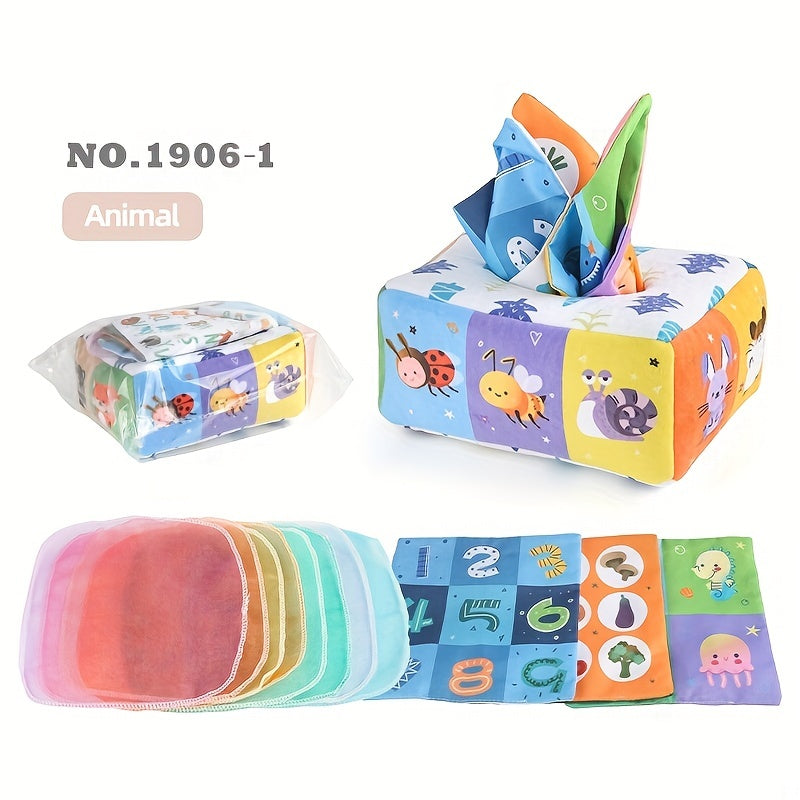 Sensory Toys for Babies: Baby, Newborn, Toddler - Magic Tissue Box for Boys and Girls, Washable and Reusable, Early Childhood Learning Toys and Baby Gifts