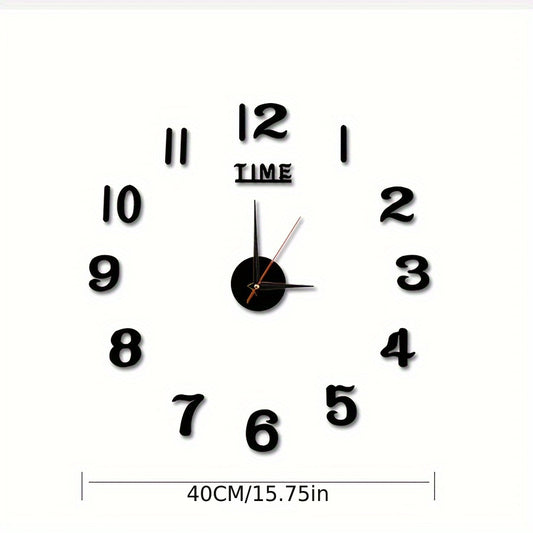 36V battery-operated wall clock sticker made of plastic, modern design with silent movement, ideal for DIY home decor.