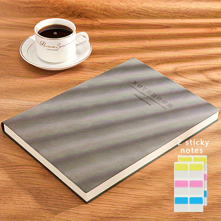 A5 360-page notebook with premium paper & soft cover, water-resistant, personalized, English text, includes sticky notes - great for school & office use