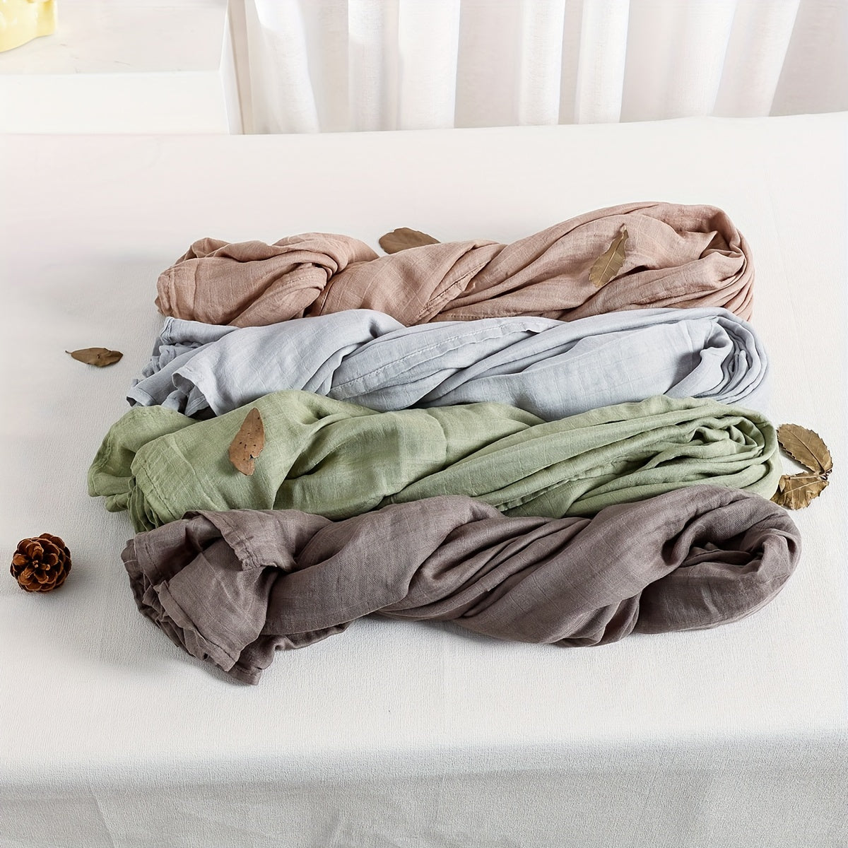 Soft and breathable, the Plain Color 1pc Muslin Blanket from Happyflute features a 2-layer thermal design that makes it perfect for both fall and all-season use. This lightweight throw blanket is made from gauze material, providing comfort and warmth