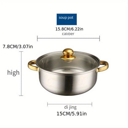 This Stainless Steel Cookware Set includes 10 pieces with lids, featuring Soup, Milk, and Sauce Pots in sizes ranging from 16.0cm to 25.4cm. Ideal for use in home kitchens.