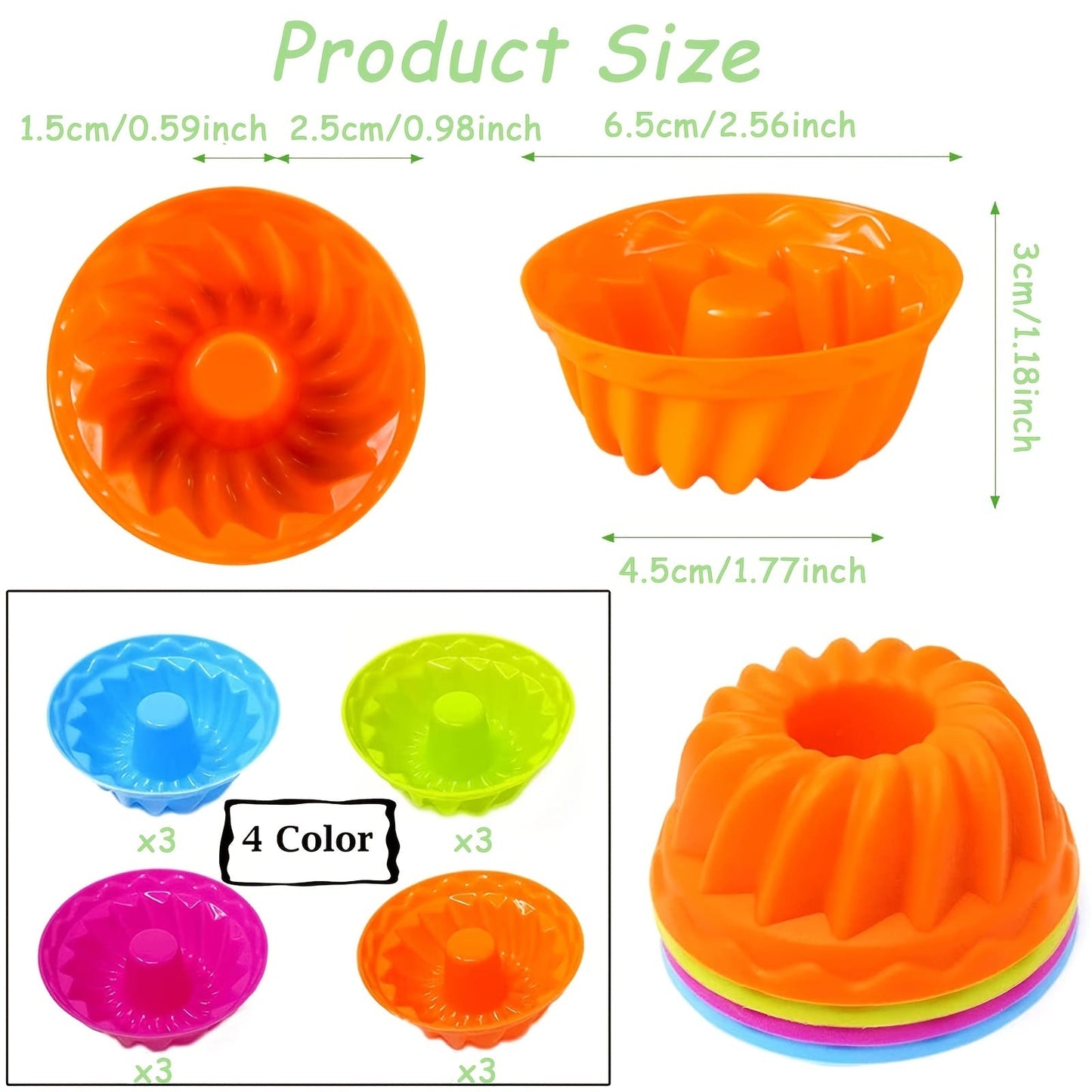 Get a dozen Mini Silicone Baking Cake Molds now! These nonstick cupcake liners are BPA-free and perfect for creating fancy desserts like jelly and muffins. Ideal for your baking needs.