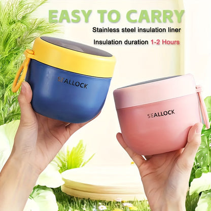 Thermal Lunch Box with a Generous 600ml Capacity - Superior Insulation Keeps Meals Warm and Fresh for Extended Periods, Ideal for Work or School, Single Piece Set