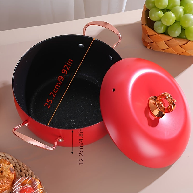 Versatile Soup Pot with Lid, Non-Stick Coating - Suitable for Gas and Induction Cooking, Great for Home or Restaurant