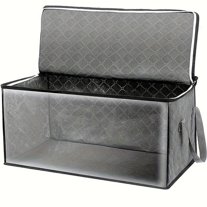 Large capacity clothes storage bag with lids, handles, and a variety of uses. Perfect for storing clothes, blankets, quilts, toys, and other household items. Keep your wardrobe organized and save space in your closet, bedroom, dorm, or home with this