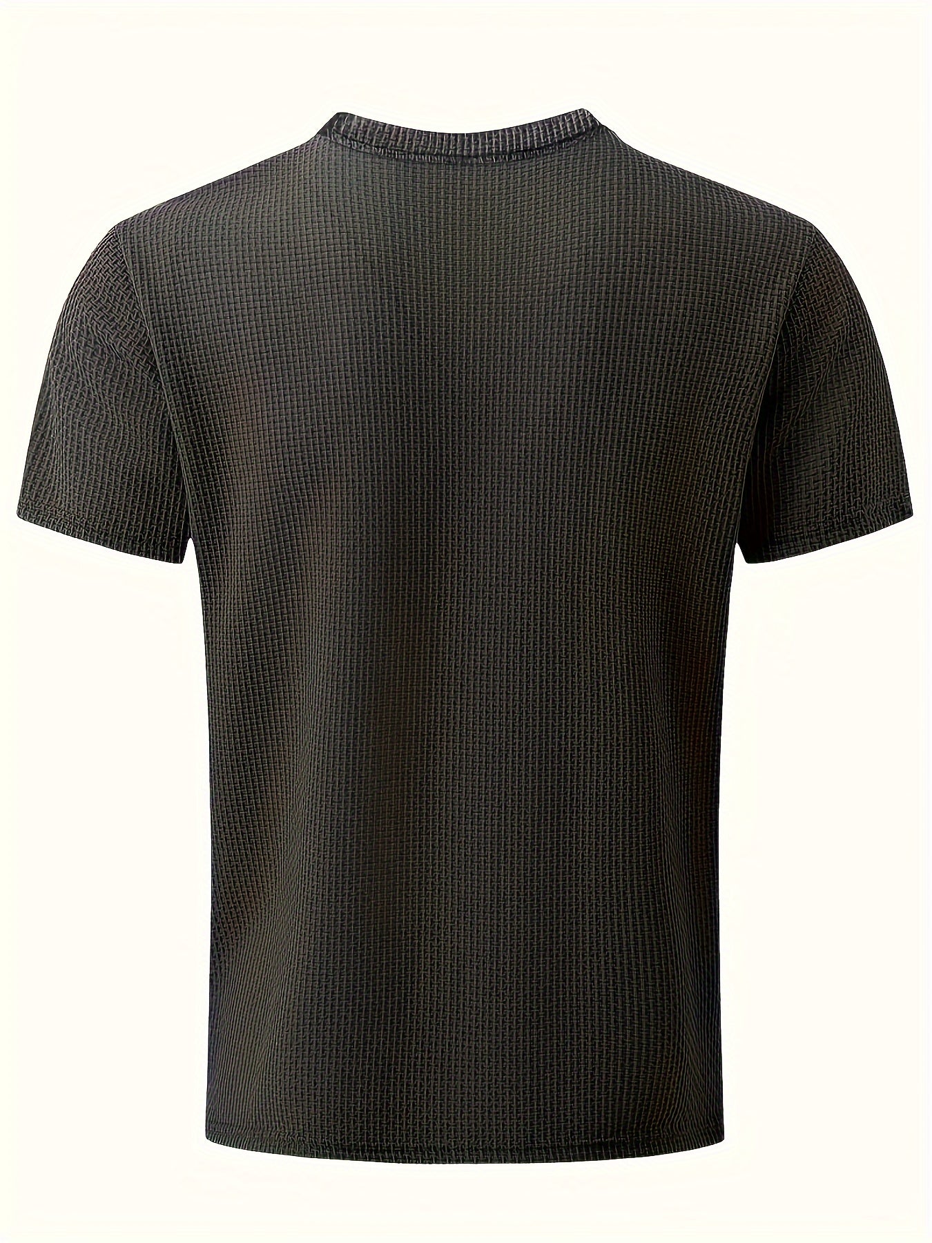 Men's breathable stretch t-shirt in solid color, perfect for casual summer activities like golf. Lightweight and comfortable with a stretchy knit fabric.