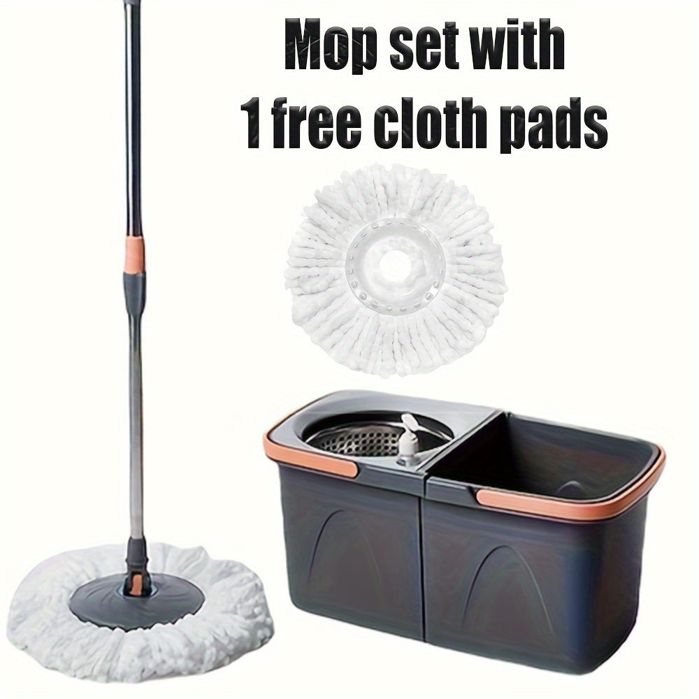 EasyWring Spin Mop & Bucket System includes 1 set with 3 reusable microfiber pads. The hands-free system features a stainless steel handle, making it ideal for hardwood, tile, and laminate floors. It can be used for both wet and dry cleaning, dust