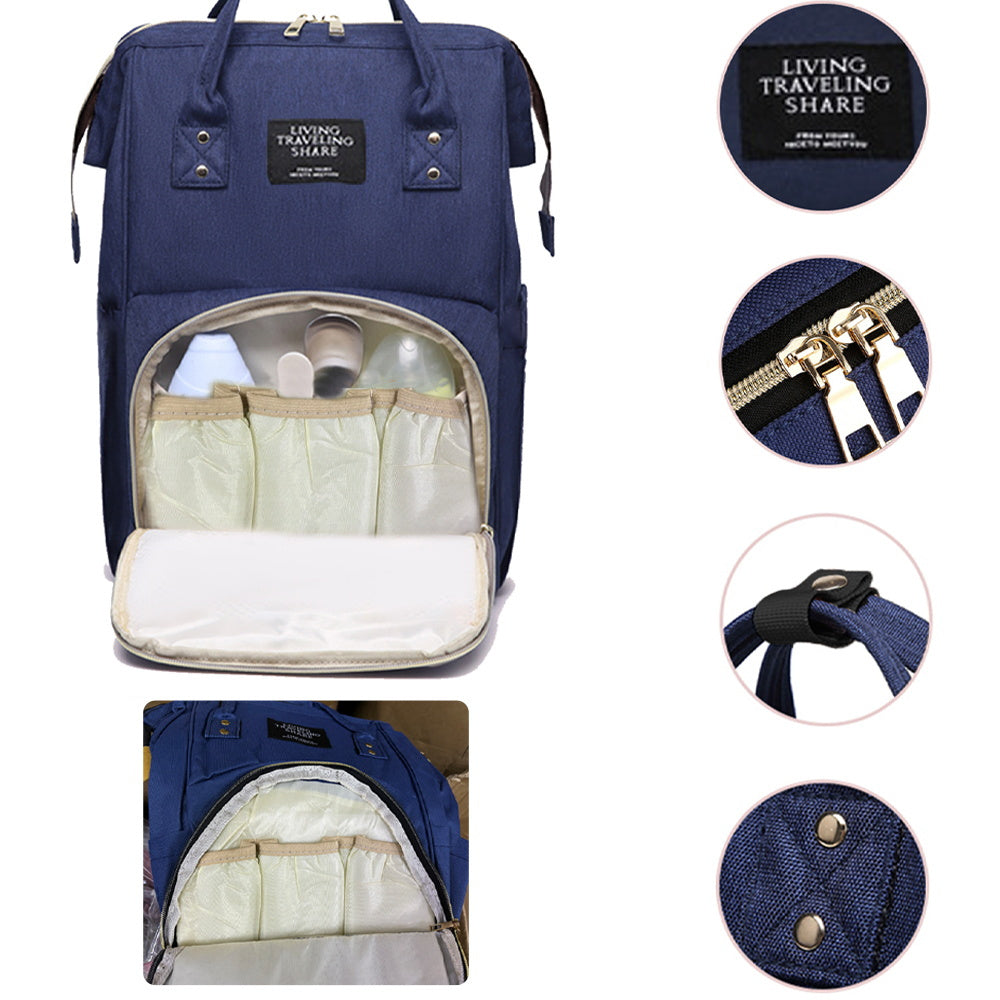 Customize your Oxford cloth diaper bag with your own initial, featuring a large capacity and soft shell. This mommy backpack is perfect for casual travel and comes with a convenient bottle nursing storage organizer for women.