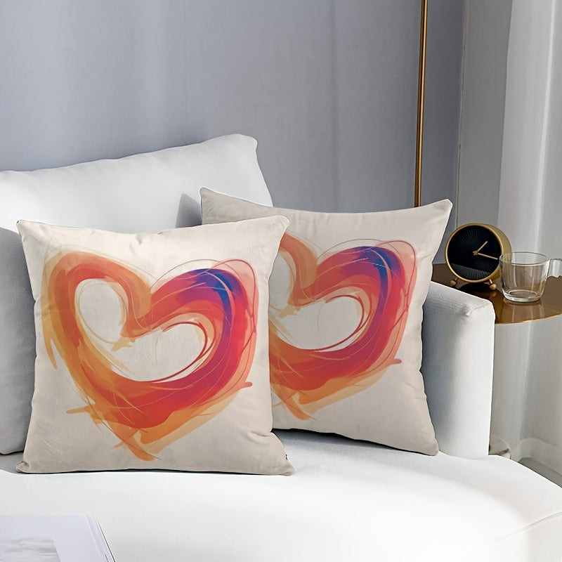 Add a touch of modern elegance to your home decor with this heart-shaped print throw pillow cover. Measuring at 44.96x44.96cm, this cover is perfect for celebrating special occasions such as Valentine's Day, Mother's Day, and weddings. The zip closure